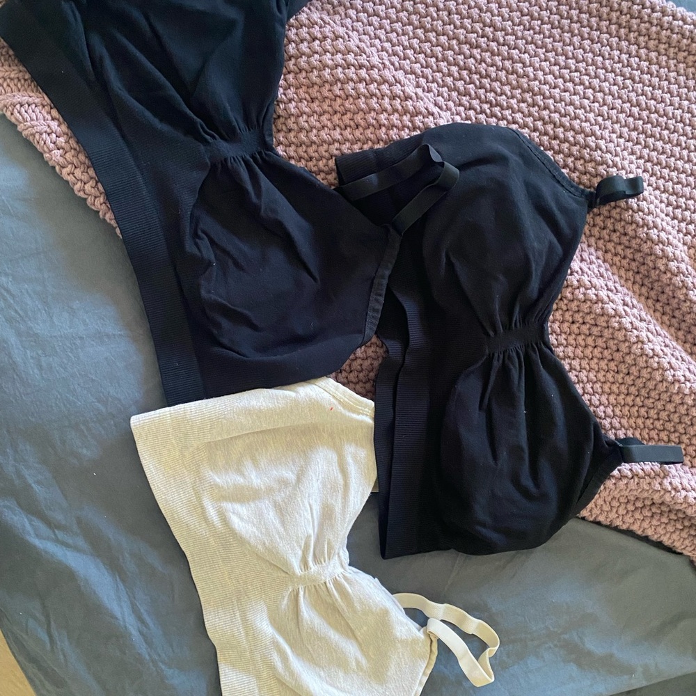 Set of Black and Cream Bralettes